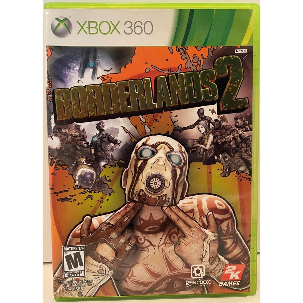 2K Games Borderlands 2 Xbox 360 NTSC Action RPG Shooter Video Game Case Artwork
